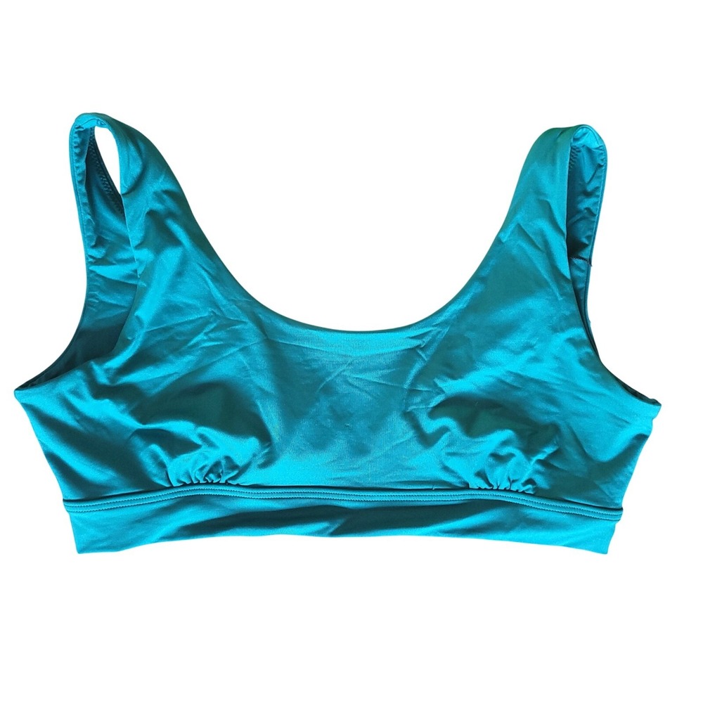 Knix Swimsuit Bikini Top Teal Blue Comfort Stretch Plus XXL Santorini NWT NEW